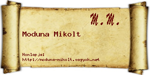 Moduna Mikolt névjegykártya